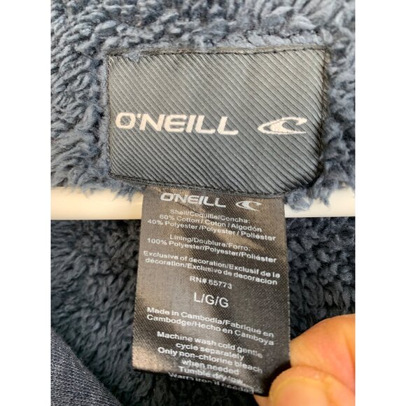 Mens O'Neill Zip Front Sweatshirt Hoodie Fur Lined Longline Cozy Warm GUC 7010 - Picture 6 of 13